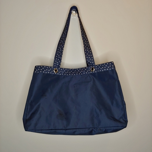 Thirty One Navy Dancing Dot Life is Lovely Soft Utility Tote bag NWT - Picture 14 of 14